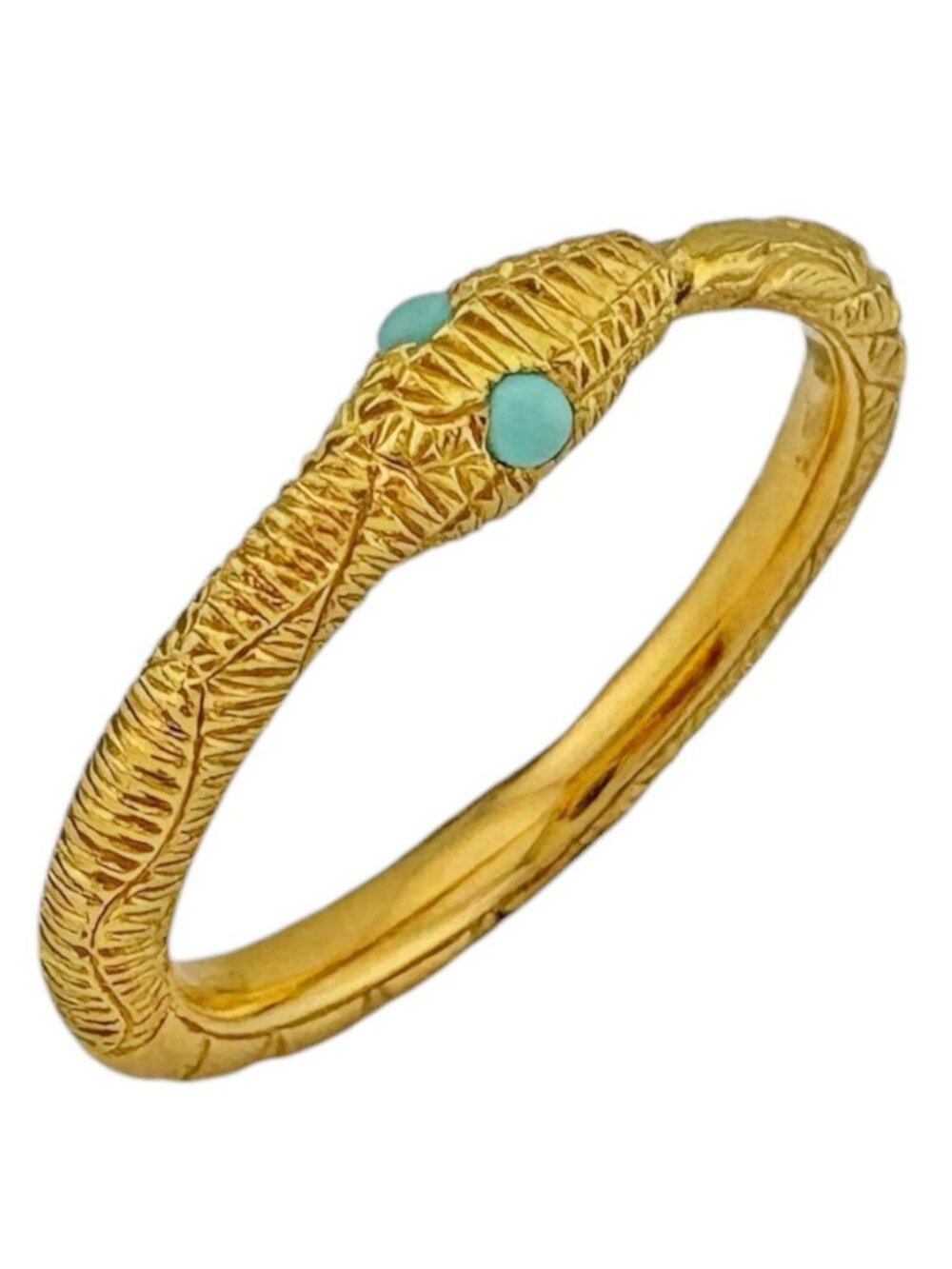 Gucci Ouroboros Ring 18k Yellow Gold Turquoise